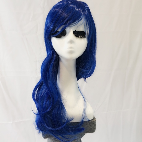 NWT royal blue wavy wig adjustable long cosplay